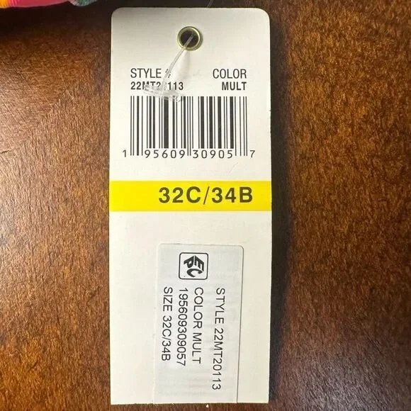 Anne Cole NWT size 32C/34B swim tankini top purple/ orange/ green - Picture 8 of 10